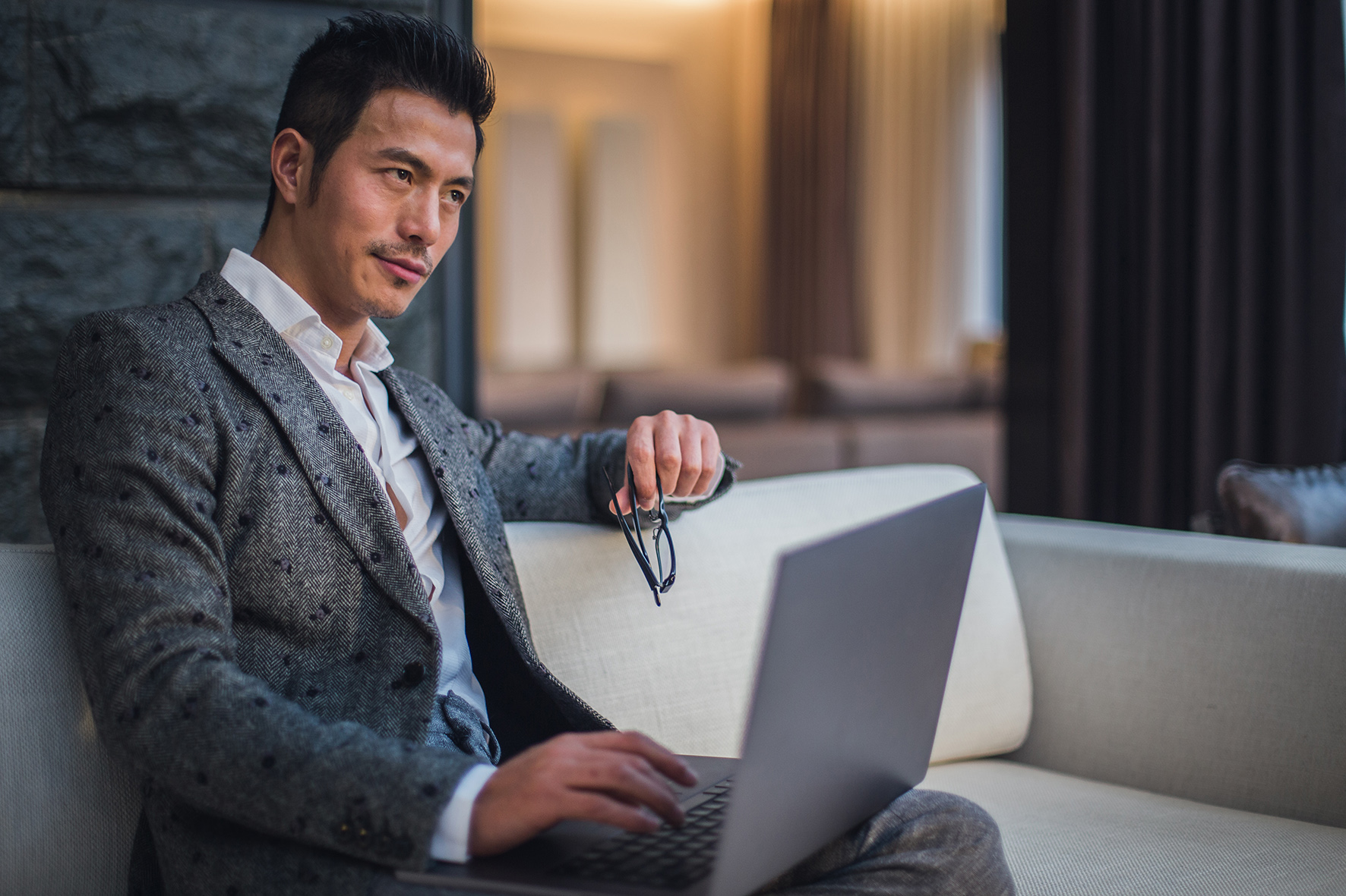 Man watching a laptop