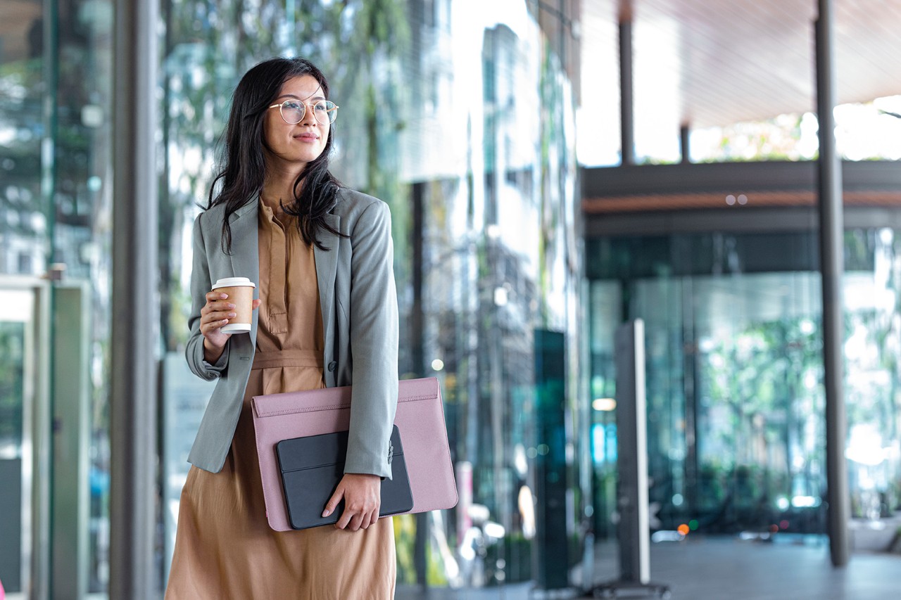 Woman coffee hall